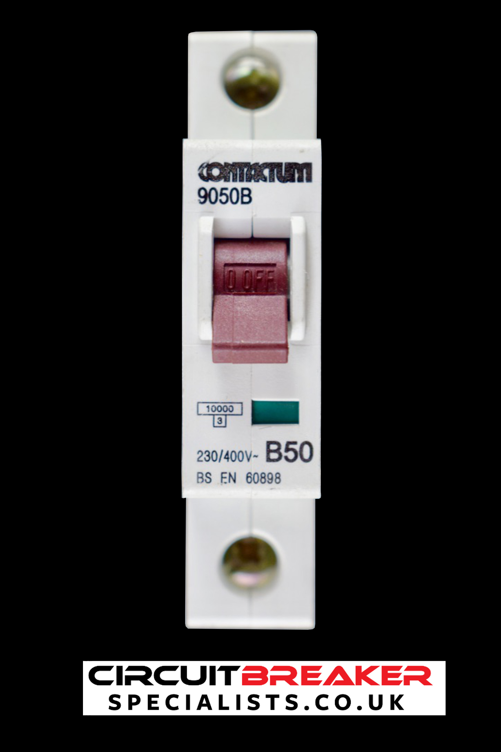 CONTACTUM 50 AMP CURVE B 10kA MCB CIRCUIT BREAKER 9050B BLACK
